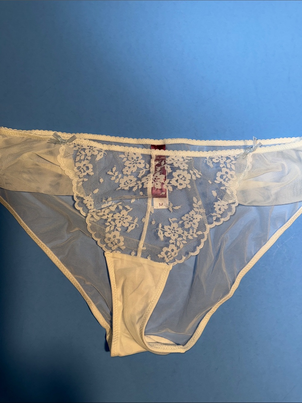 Adore Me White Sheer Lace Underwire Bra & Bikini Set - Picture 5 of 8